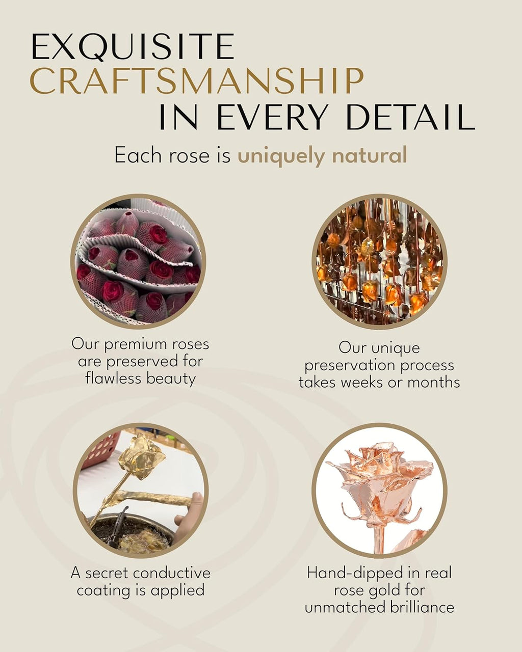 Luxurious Real Rose Dipped in Rose Gold - Handcrafted Preserved Beauty in Elegant Gold Gift Box | Perfect Romantic Keepsake for Anniversaries, Valentine's Day, or Birthdays