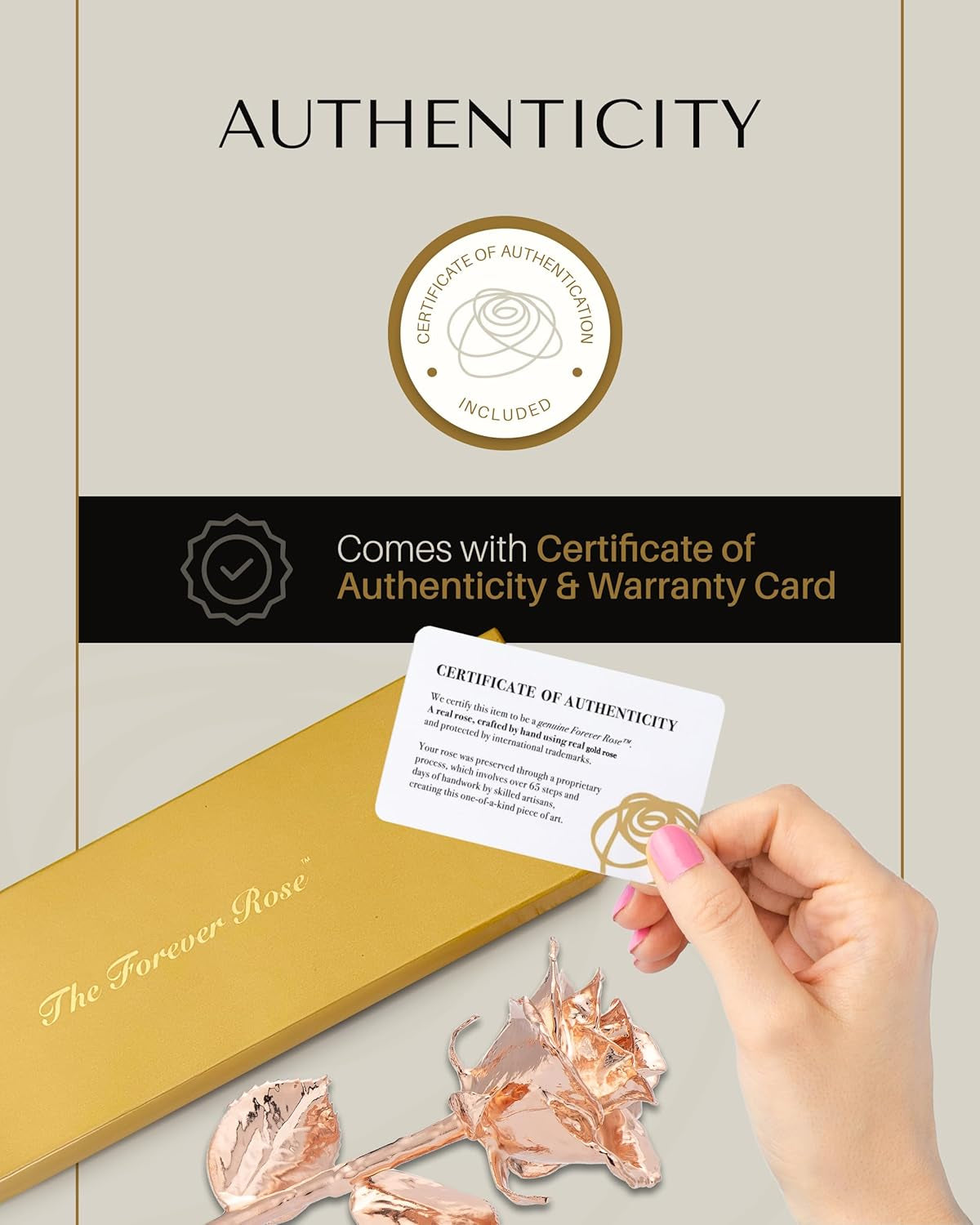 Luxurious Real Rose Dipped in Rose Gold - Handcrafted Preserved Beauty in Elegant Gold Gift Box | Perfect Romantic Keepsake for Anniversaries, Valentine's Day, or Birthdays