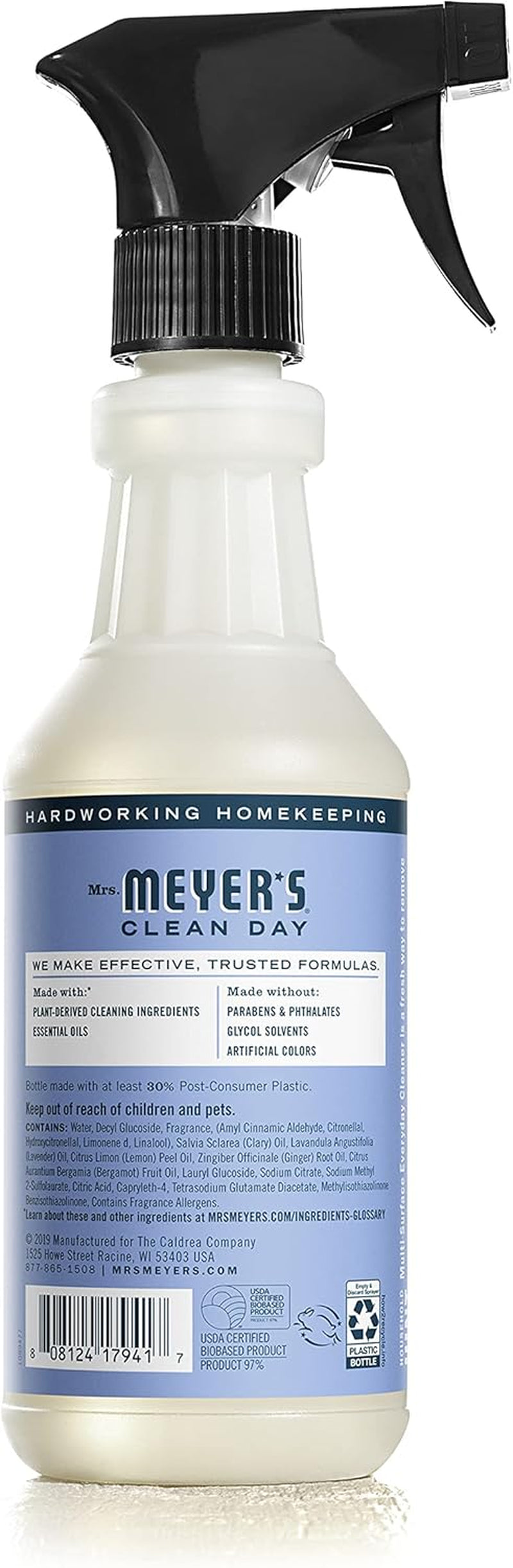 Transform Your Home with Mrs. Meyer's Bluebell All-Purpose Cleaner Spray - 16 Fl. Oz, Pack of 3