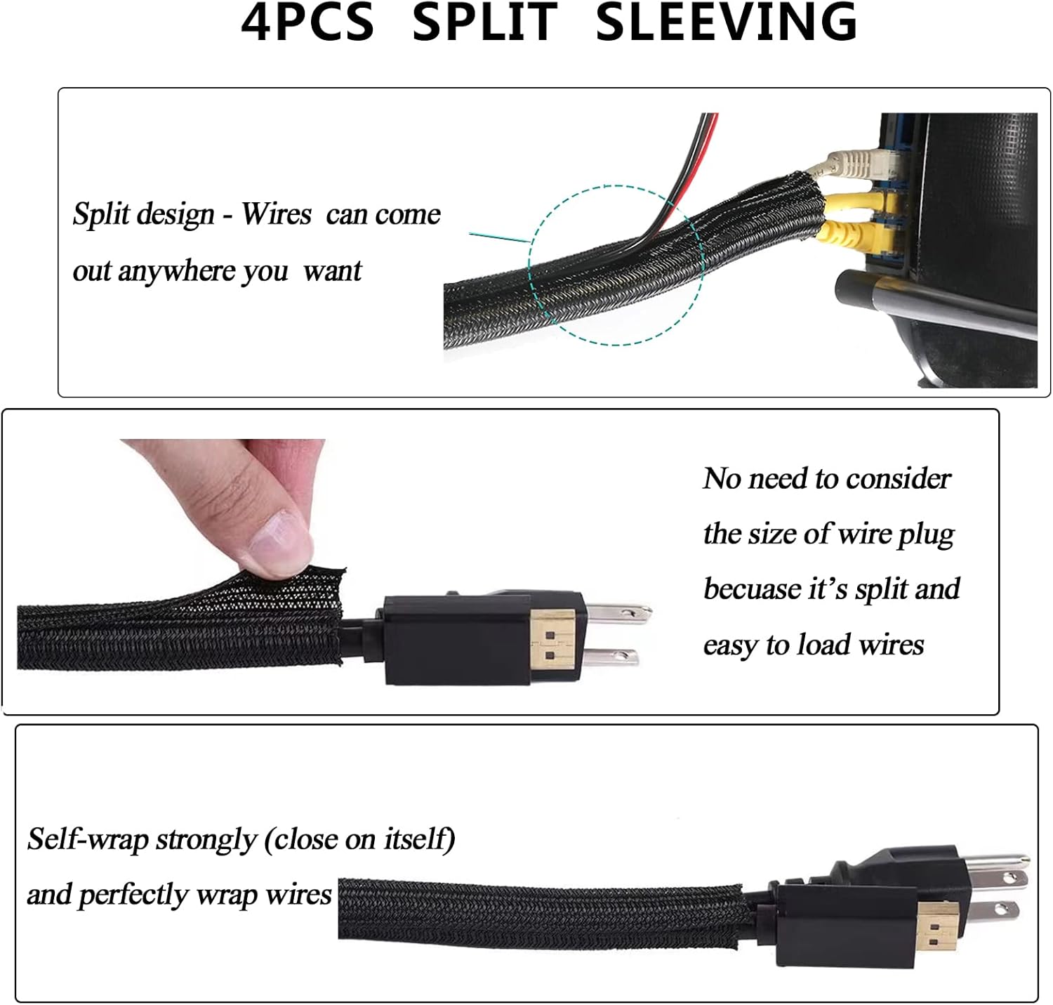 Ultimate 192 PCS Cable Management Kit - Organize Your Cords with Ease! Includes Wire Organizer Sleeves, Cable Holders, Clips, Straps, and Fastening Ties in Sleek Black and Clear Design