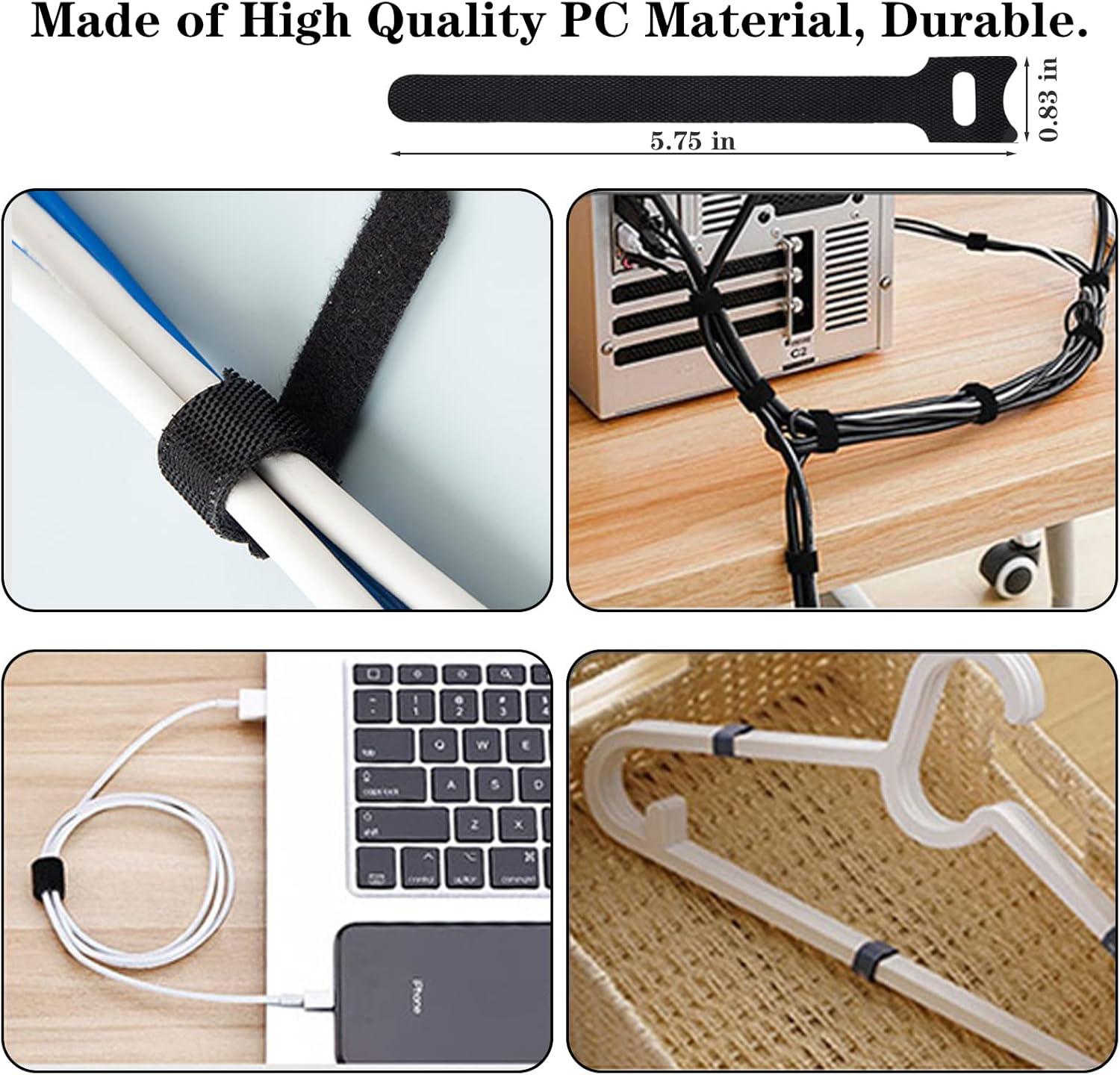 Ultimate 192 PCS Cable Management Kit - Organize Your Cords with Ease! Includes Wire Organizer Sleeves, Cable Holders, Clips, Straps, and Fastening Ties in Sleek Black and Clear Design