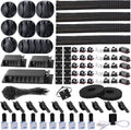 Ultimate 192 PCS Cable Management Kit - Organize Your Cords with Ease! Includes Wire Organizer Sleeves, Cable Holders, Clips, Straps, and Fastening Ties in Sleek Black and Clear Design