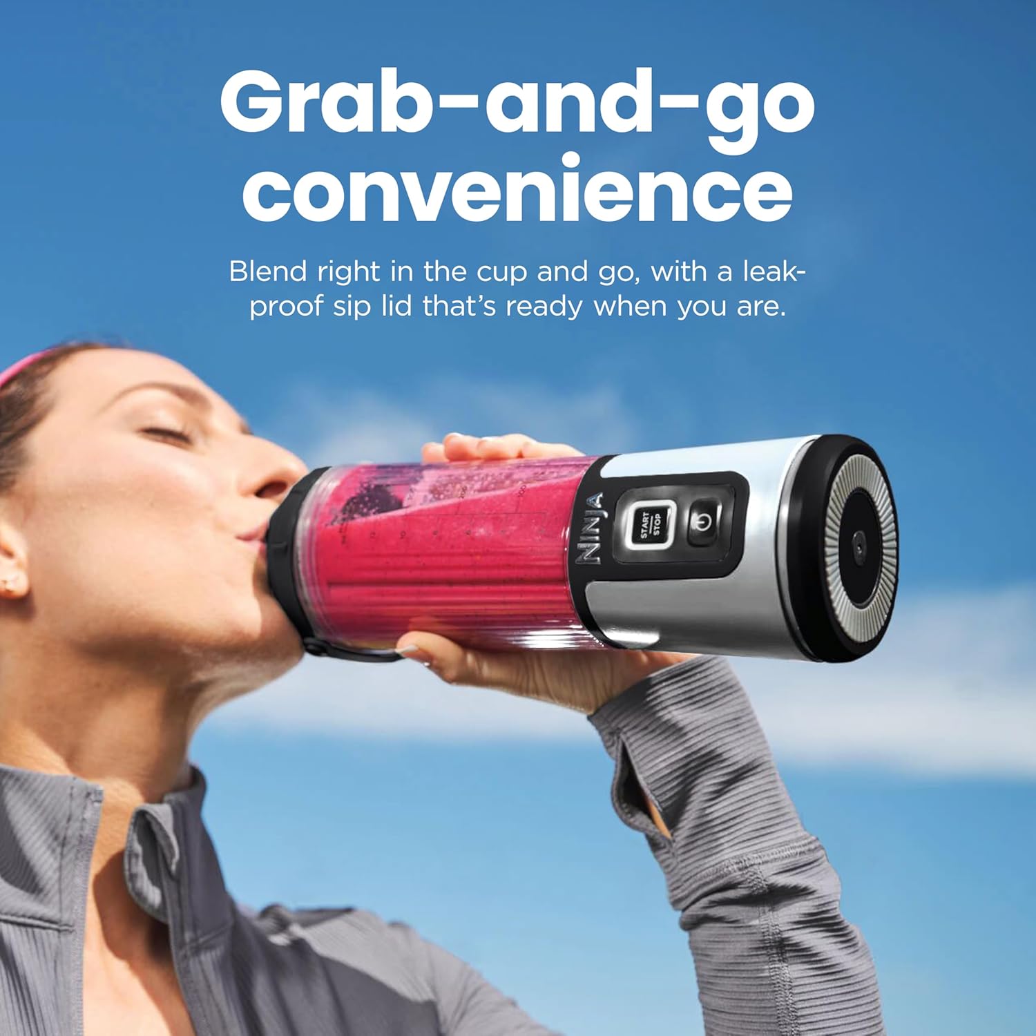 Unleash Your Blending Potential with the BC151NV Blast Portable Blender - Cordless, 18oz Personal Blender for Smoothies & Shakes, BPA Free with Leakproof Lid & Sip Spout, USB-C Rechargeable in Stylish Denim Blue!