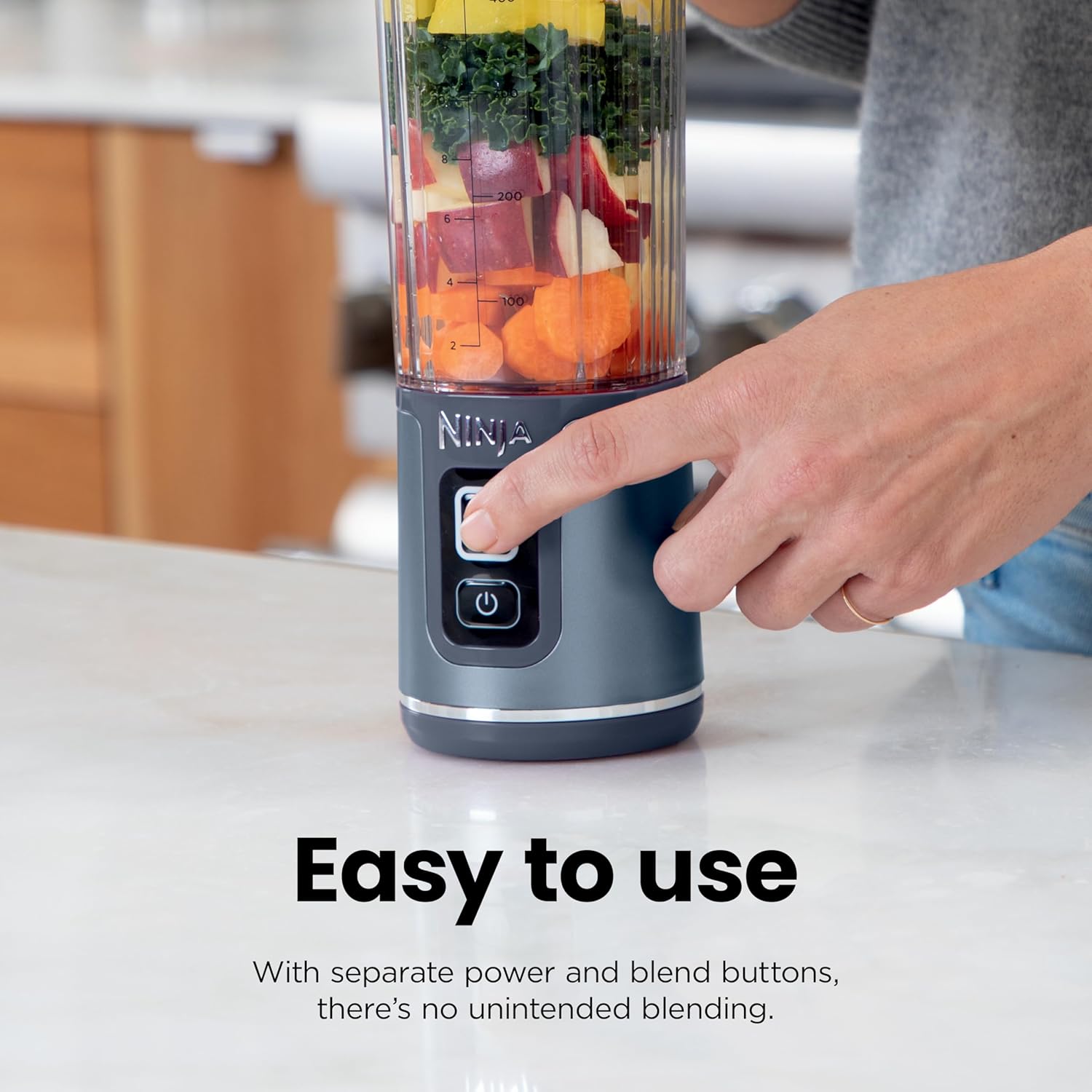 Unleash Your Blending Potential with the BC151NV Blast Portable Blender - Cordless, 18oz Personal Blender for Smoothies & Shakes, BPA Free with Leakproof Lid & Sip Spout, USB-C Rechargeable in Stylish Denim Blue!