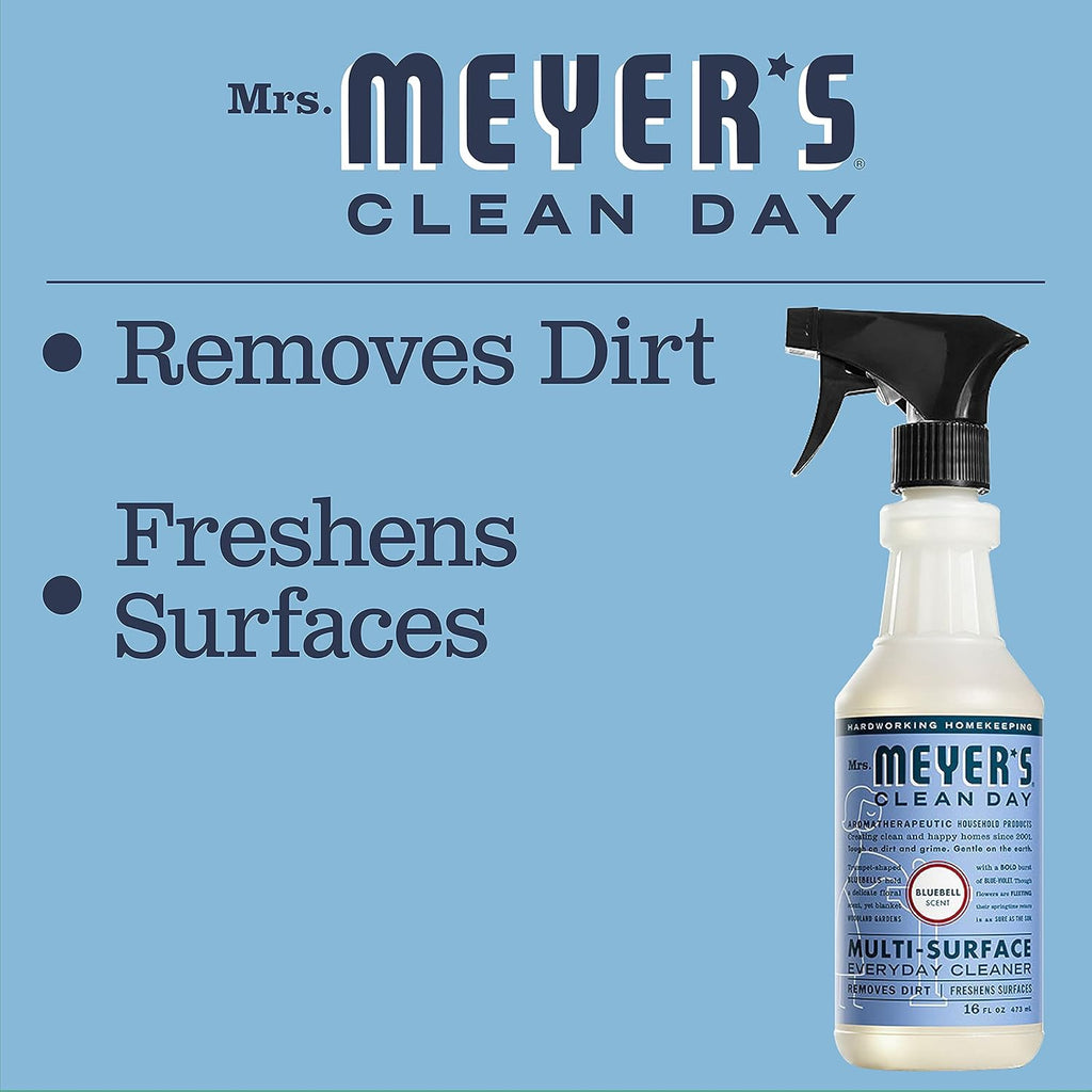 Transform Your Home with Mrs. Meyer's Bluebell All-Purpose Cleaner Spray - 16 Fl. Oz, Pack of 3