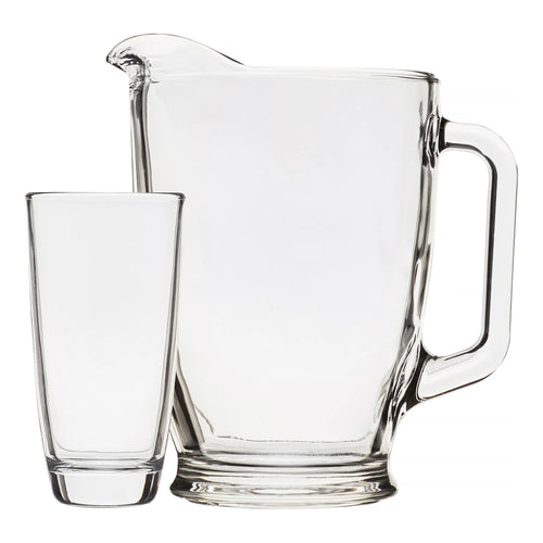 Elevate Your Entertaining with the 7-Piece Clear Glass Pitcher and Cooler Glass Set